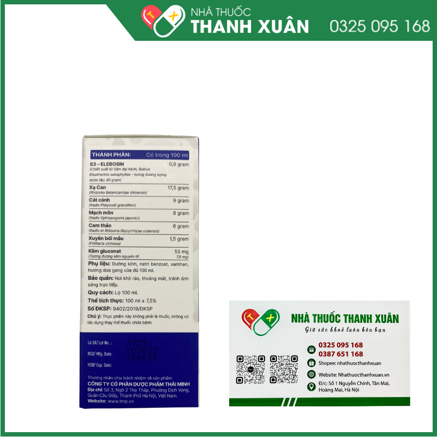 Siro Heviho giúp giảm đau rát họng, giảm ho, long đờm
